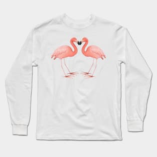 pink flamingo heart Long Sleeve T-Shirt